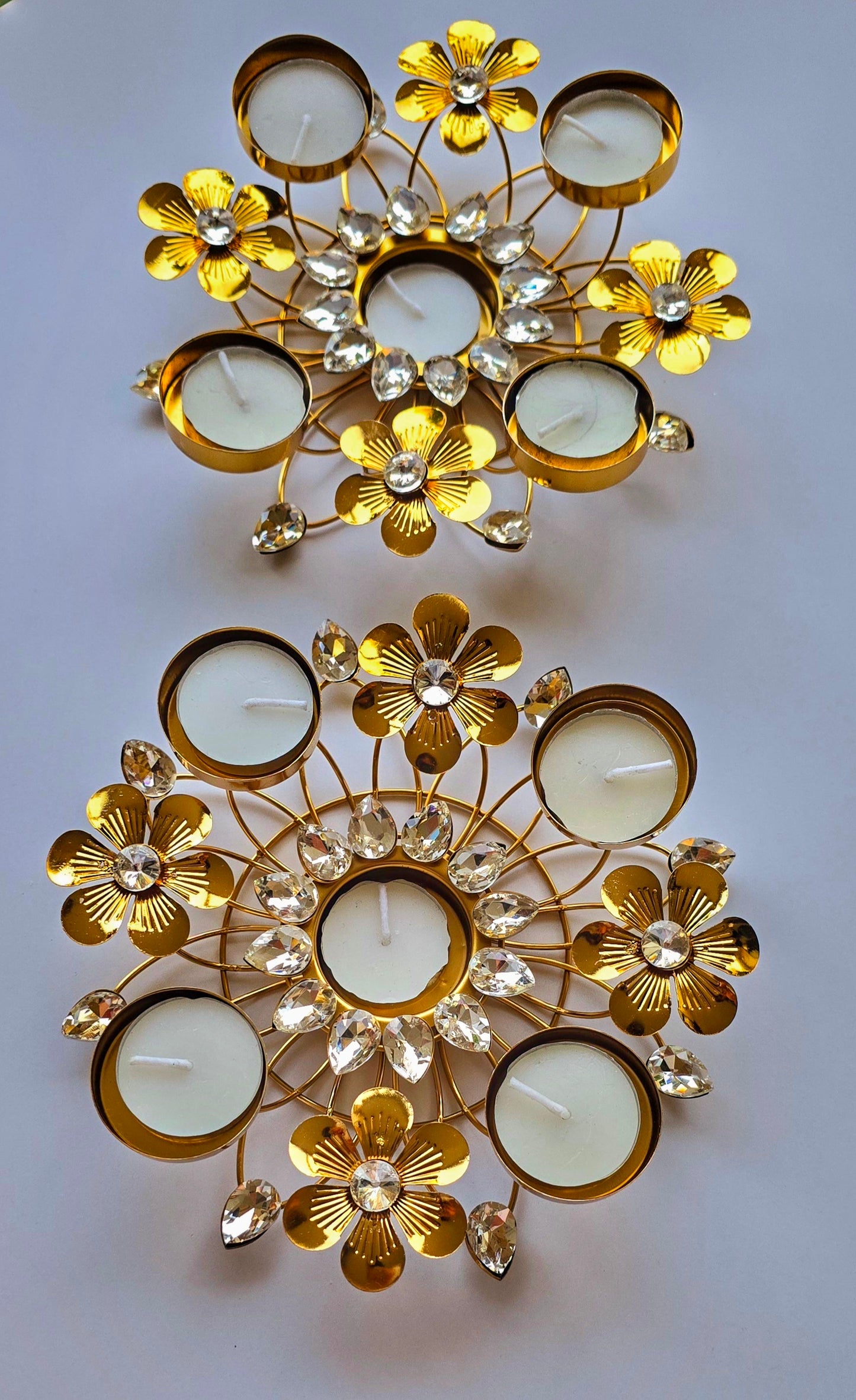 Floral Metal Tea Light Holder