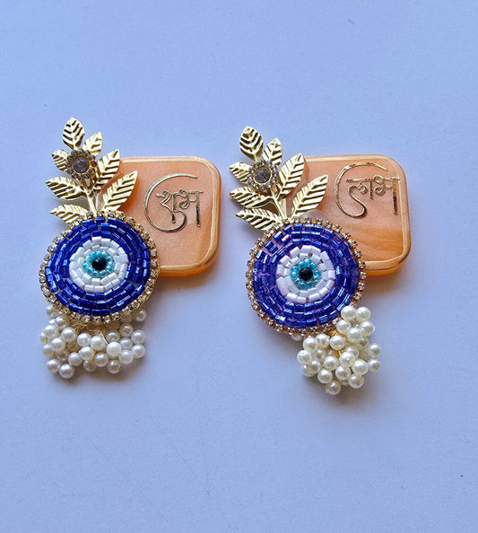 Resin Shubh Labh Pair Evil Eye Design