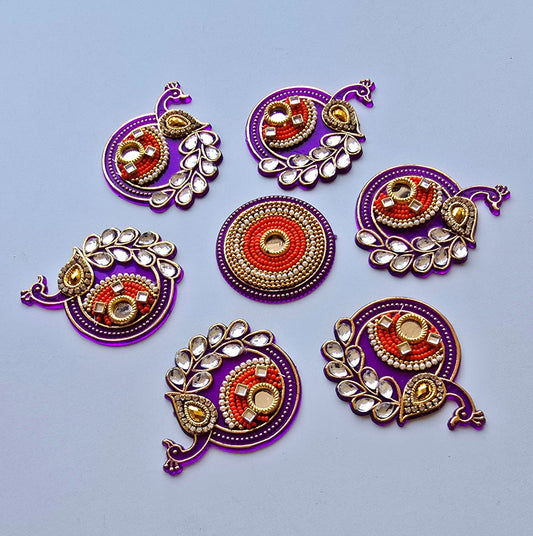 Peacock Acrylic Rangoli Set