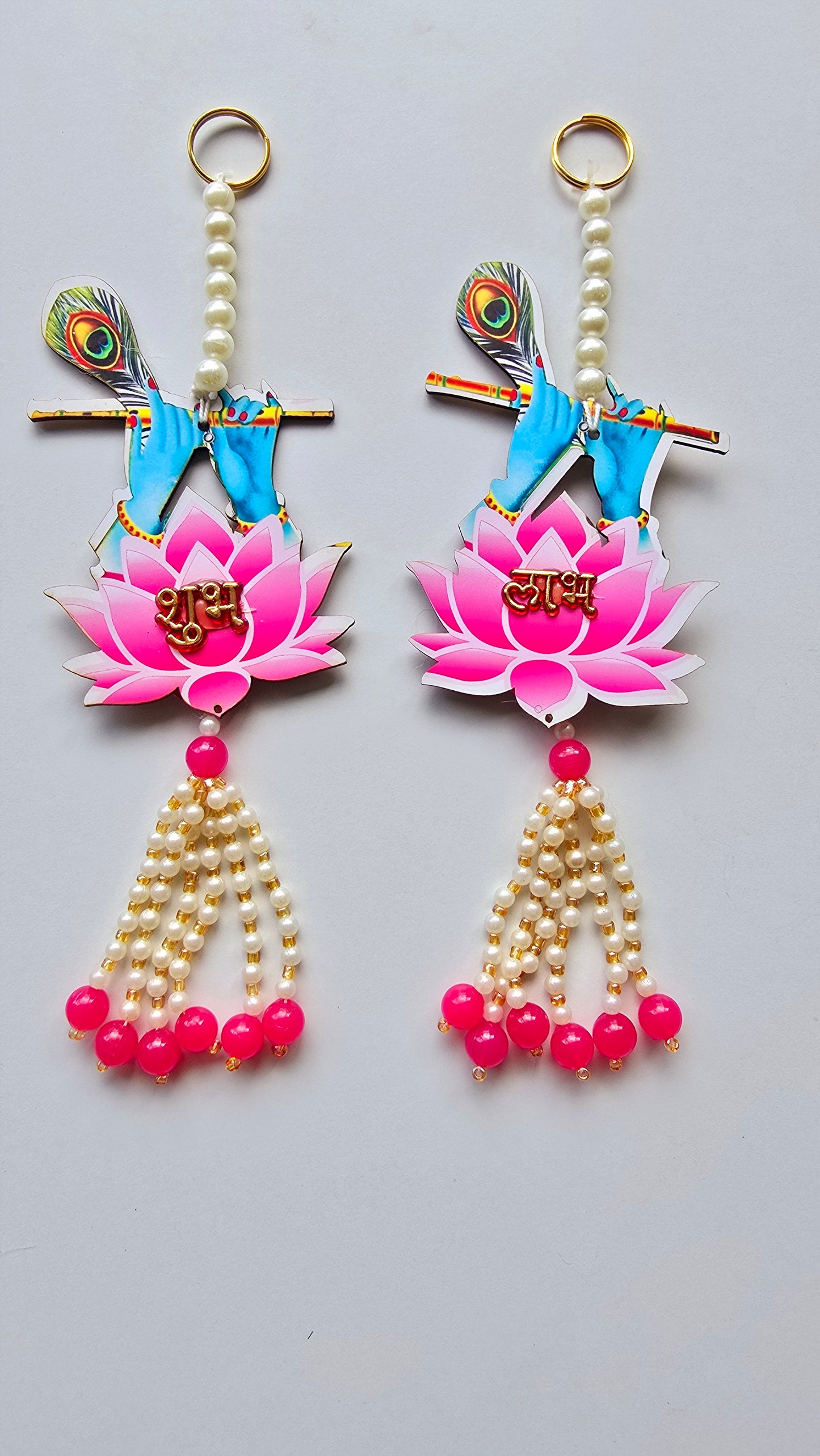 Krishna Basuri - Lotus Shubh Labh Hanging Pair