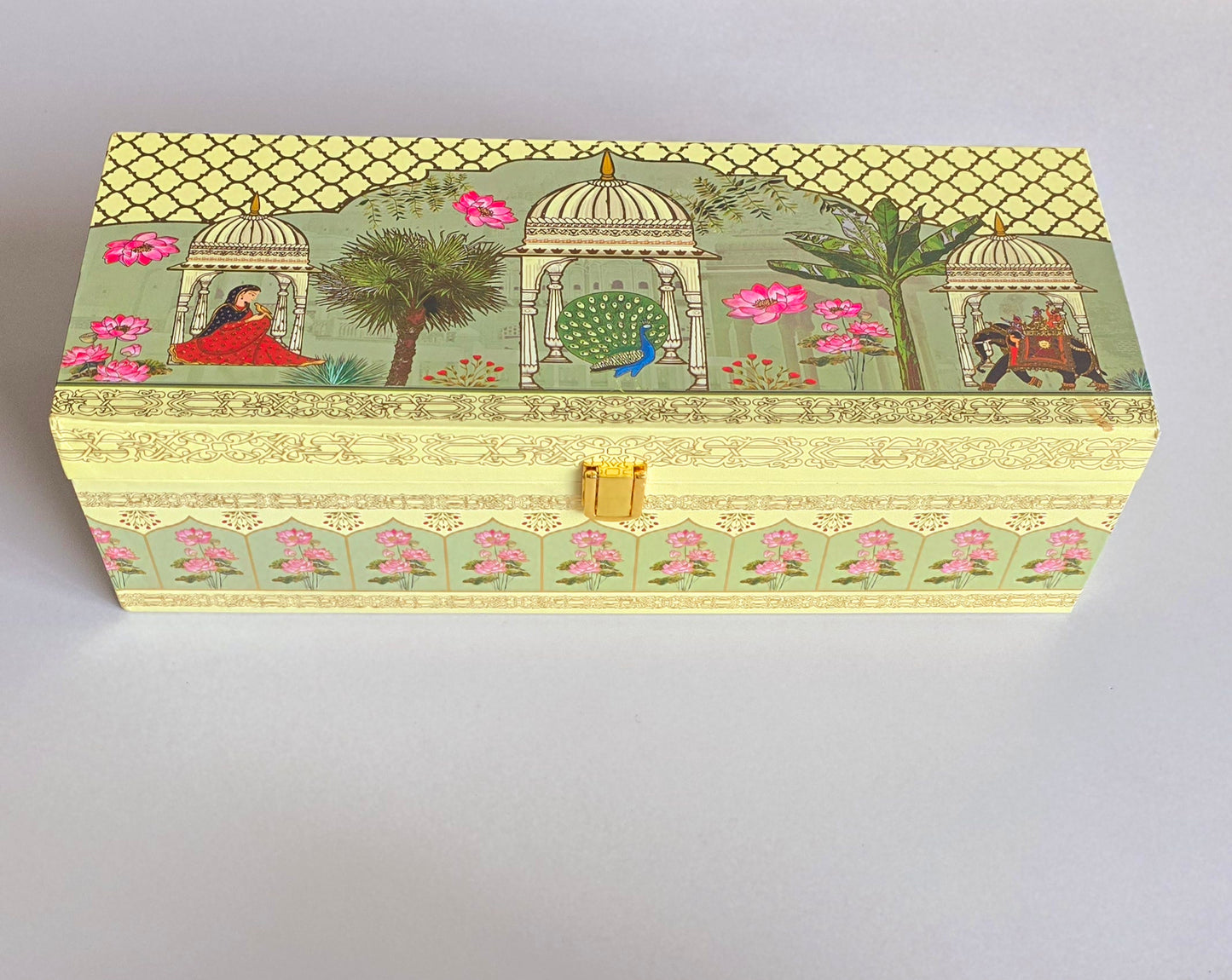 Luxury Gift Box with 3 Matching Glass Jars - Royal Heritage - Yellow