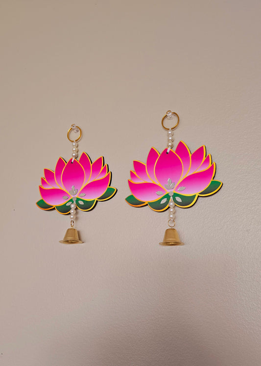 Lotus Hanging Pair with Bell