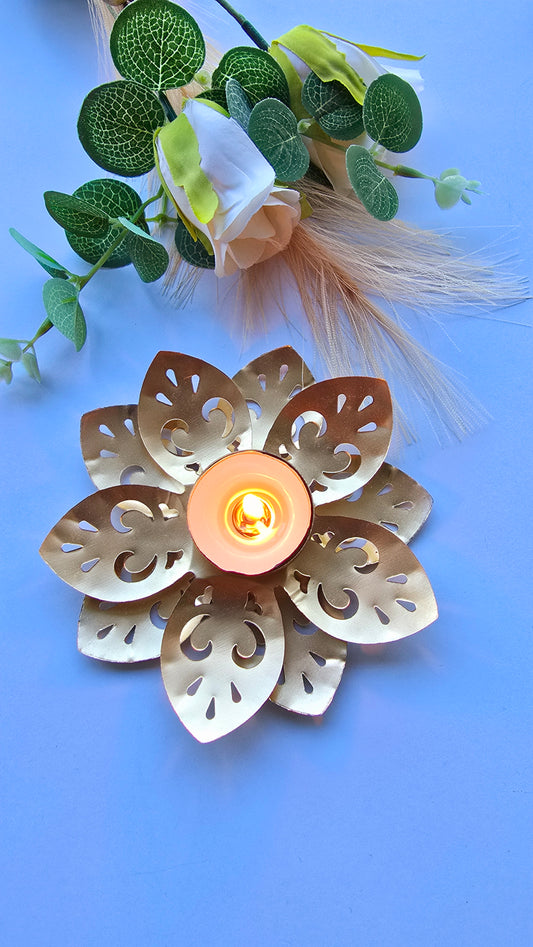 Lotus Tealight Holder – Cutwork Petal Design