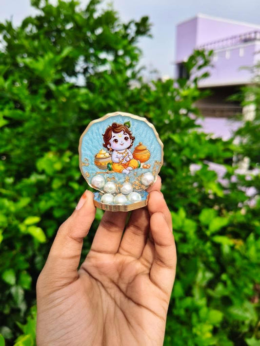 Resin Baby Krishna Idol with Pearls