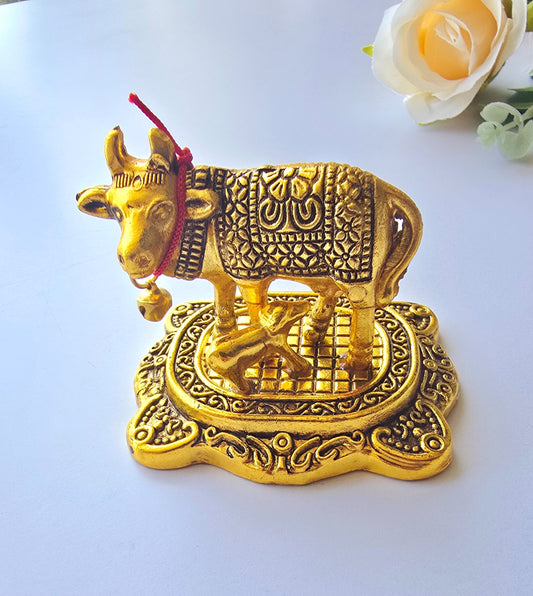 Brass Kamdhenu Cow with Calf | Small Decorative
