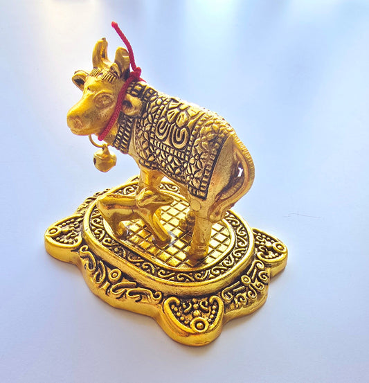 Brass Kamdhenu Cow with Calf | Small Decorative