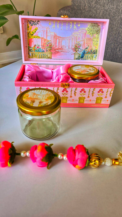 Gift Box with 2 Glass Jars - Pink