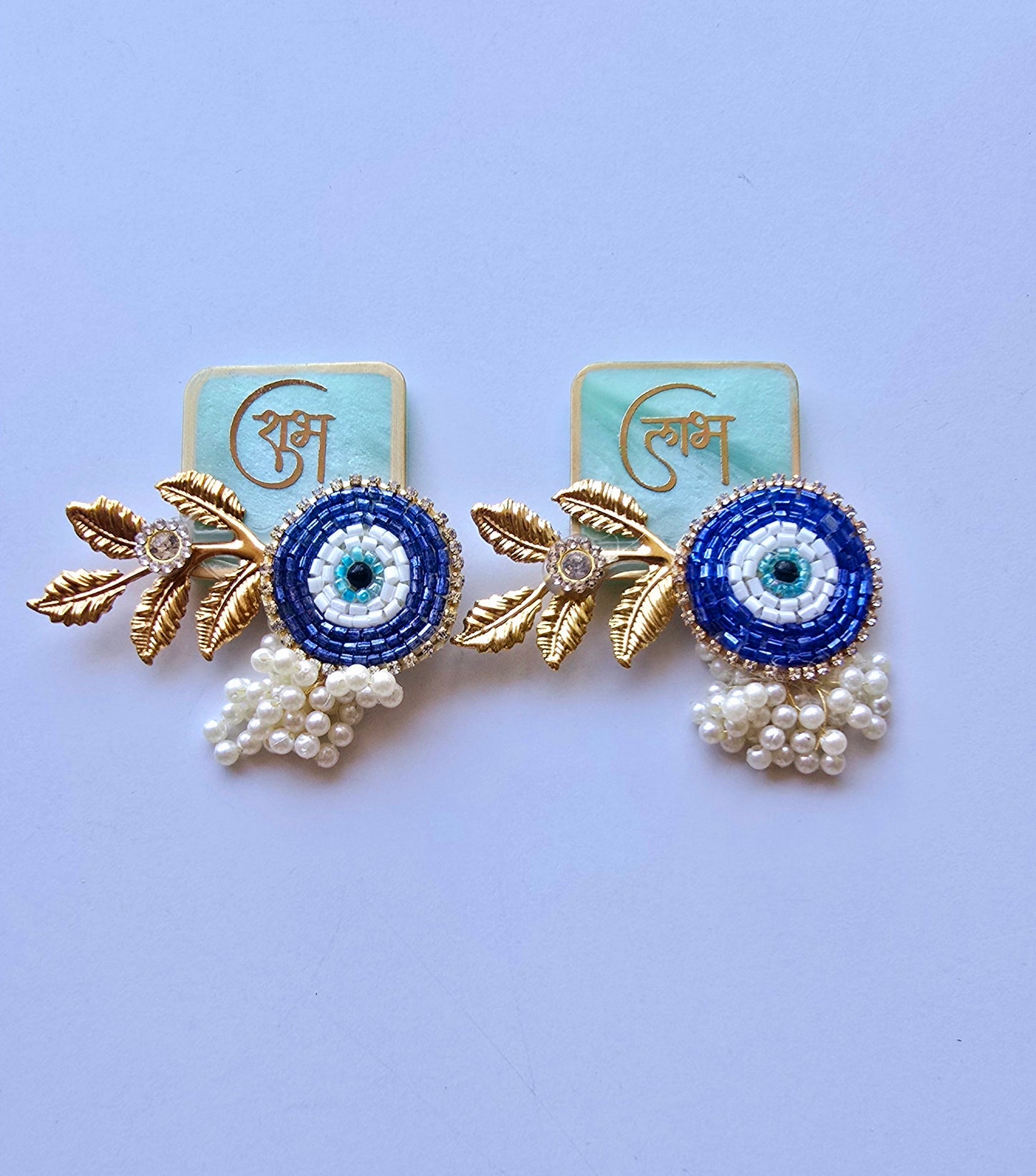 Resin Shubh Labh Pair – Evil Eye Design