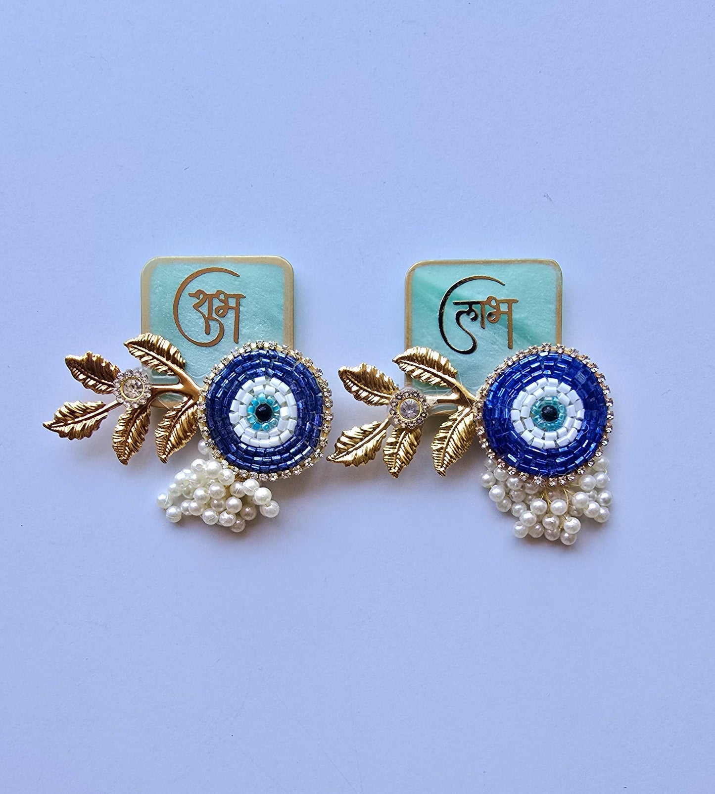 Resin Shubh Labh Pair – Evil Eye Design