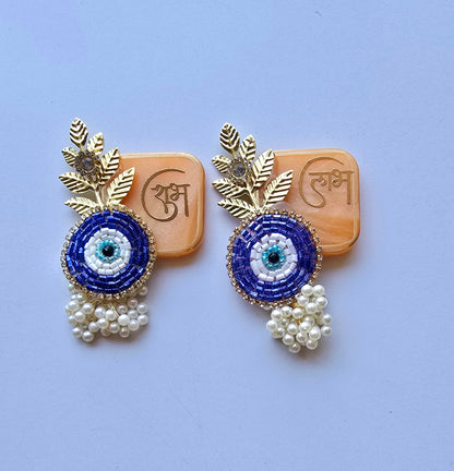 Resin Shubh Labh Pair Evil Eye Design