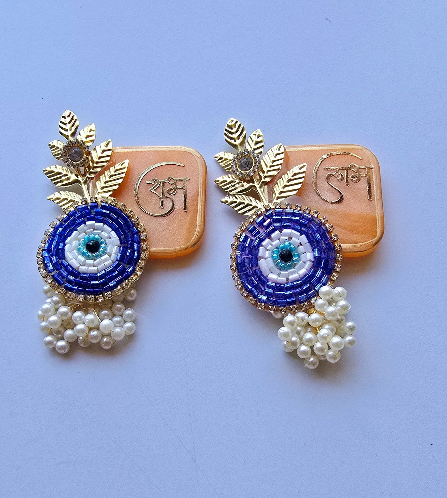 Resin Shubh Labh Pair Evil Eye Design