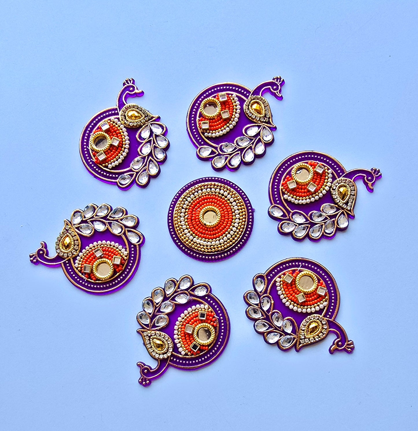 Peacock Acrylic Rangoli Set
