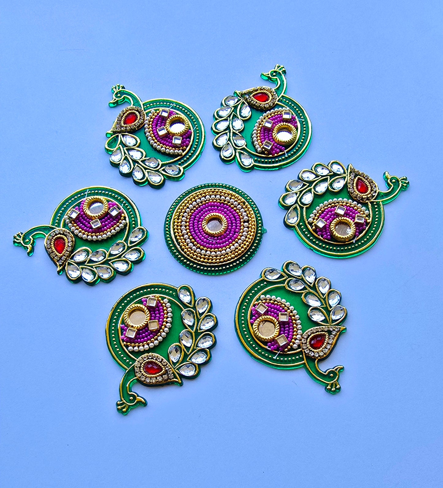 Peacock Acrylic Rangoli Set