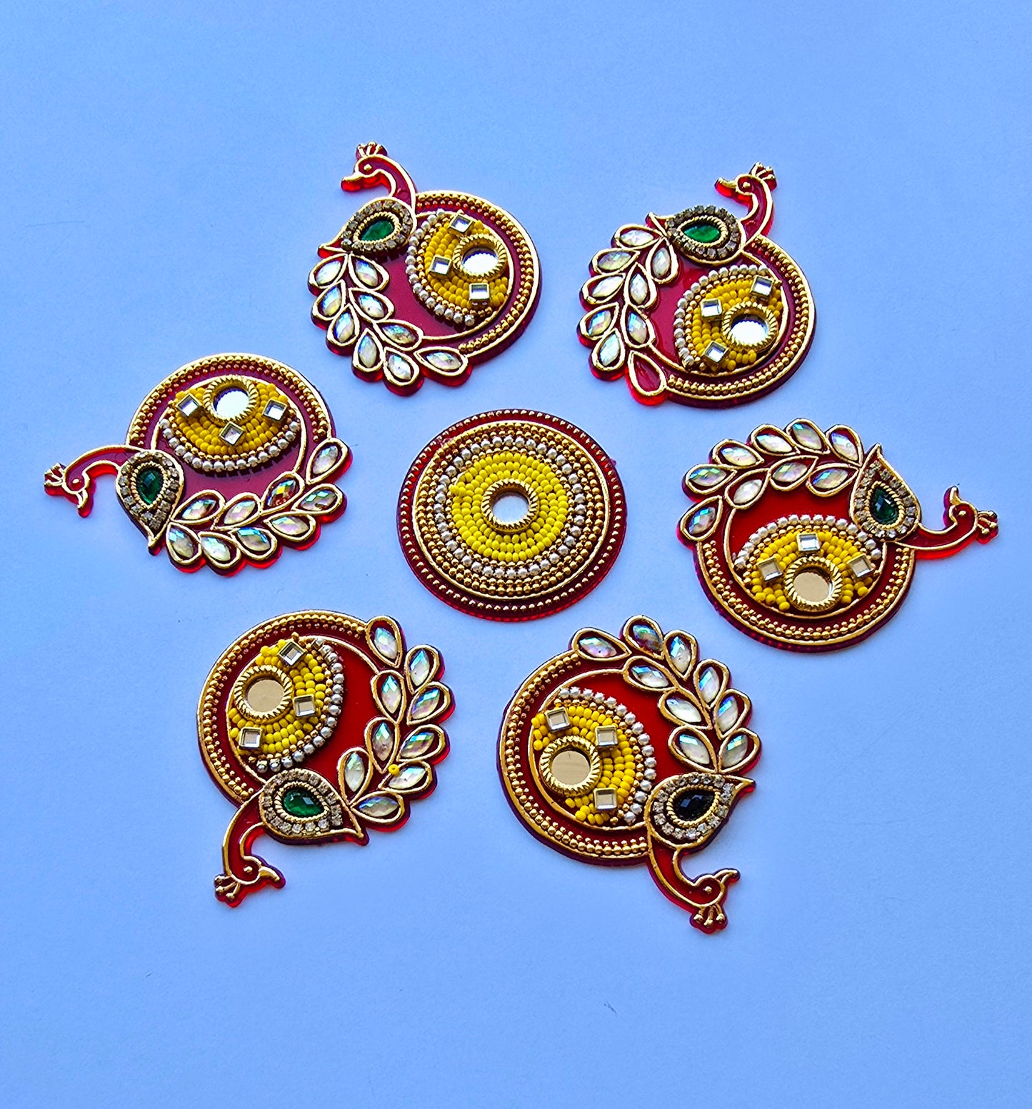 Peacock Acrylic Rangoli Set