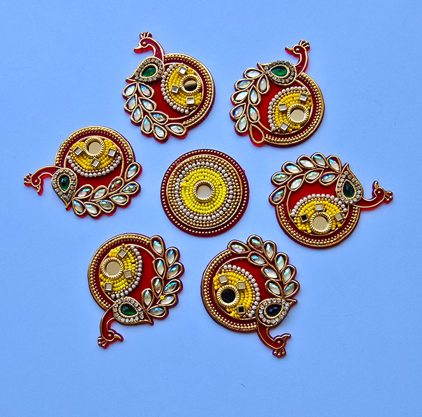 Peacock Acrylic Rangoli Set