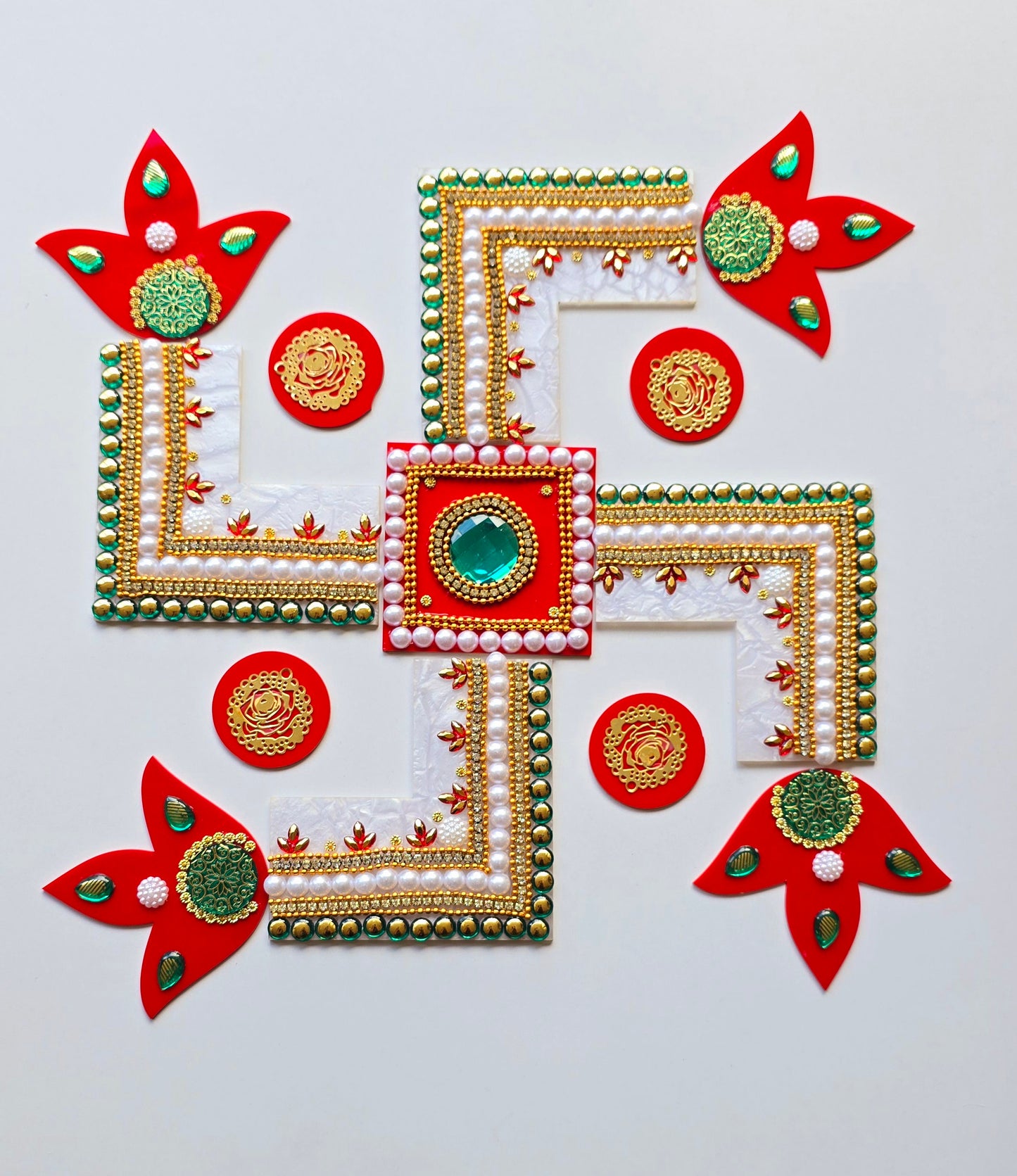 Multi-Style Rangoli Set - Swastik, Diamond, Square & Floral Designs