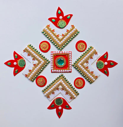 Multi-Style Rangoli Set - Swastik, Diamond, Square & Floral Designs