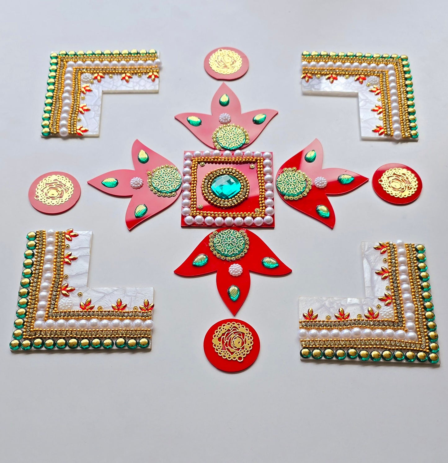 Multi-Style Rangoli Set - Swastik, Diamond, Square & Floral Designs