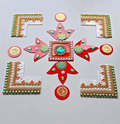Multi-Style Rangoli Set - Swastik, Diamond, Square & Floral Designs