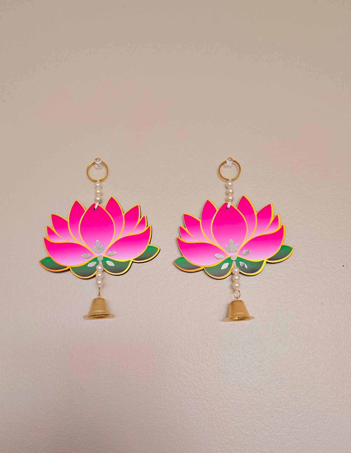 Lotus Hanging Pair with Bell