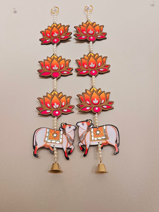 Cow Lotus Pichwai Hanging