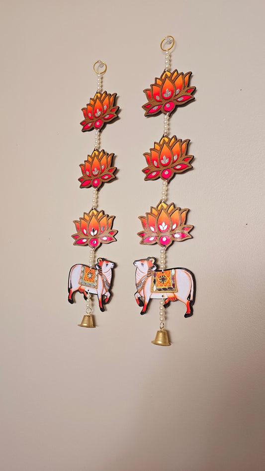 Cow Lotus Pichwai Hanging