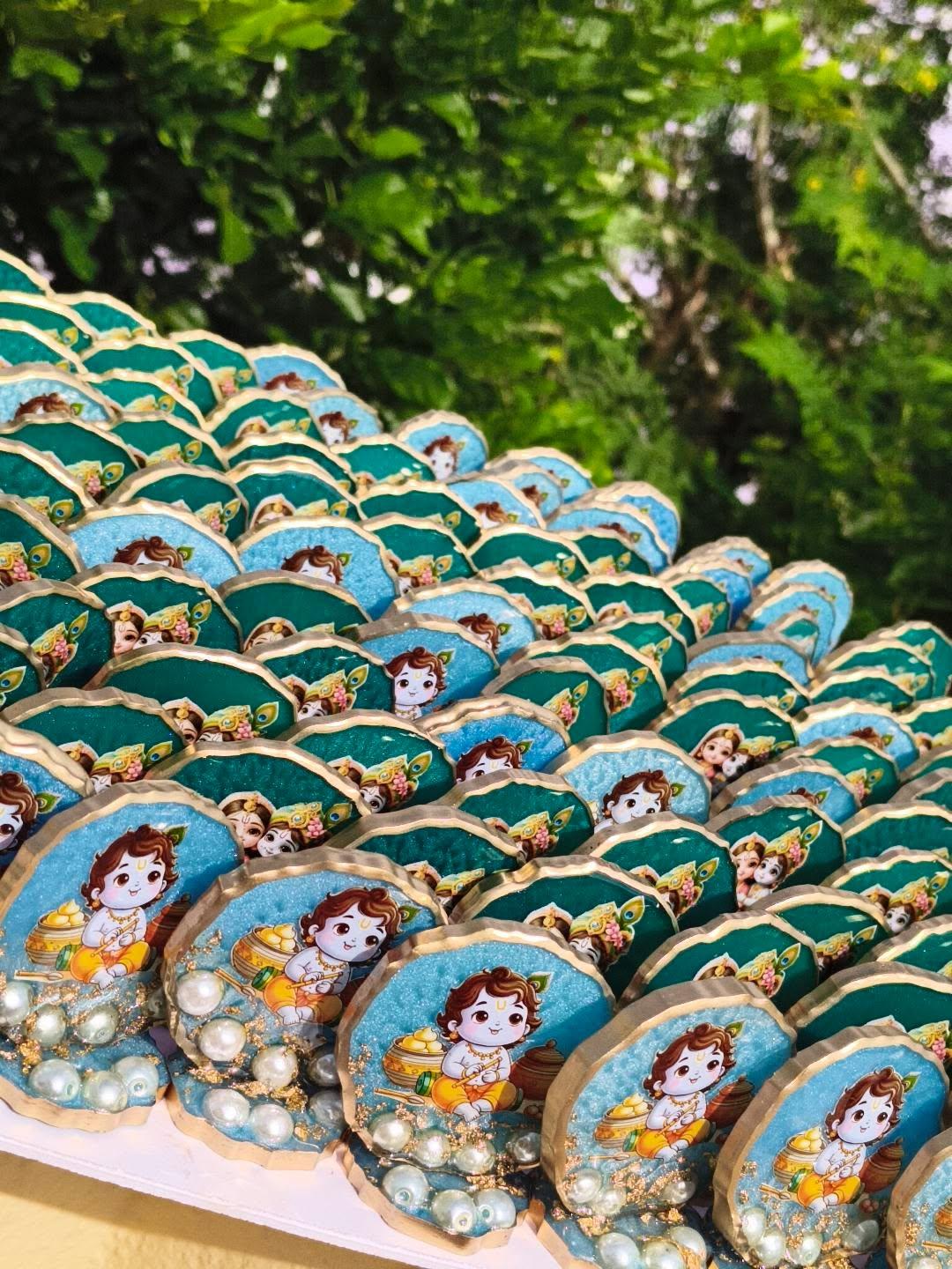 Resin Baby Krishna Idol with Pearls