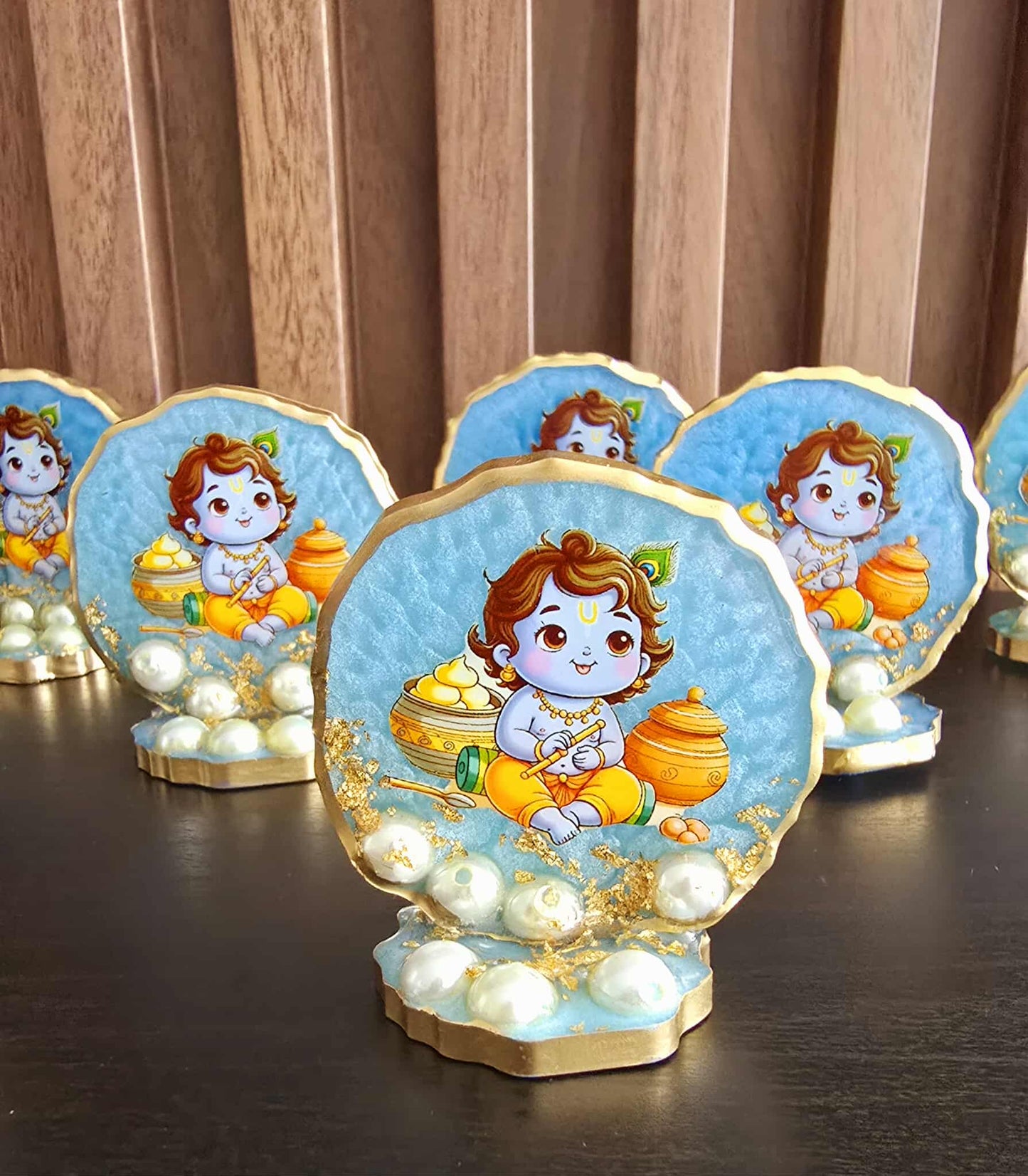 Resin Baby Krishna Idol with Pearls